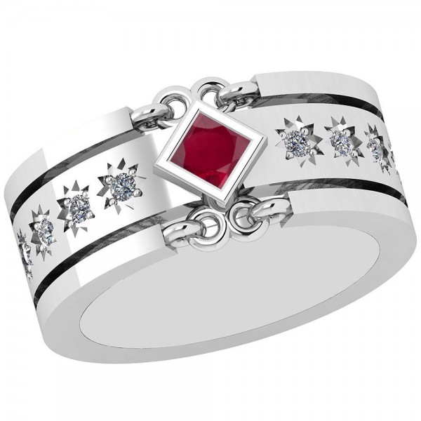 Certified 0.37 Ctw Ruby And Diamond I1/I2 Vintage ...