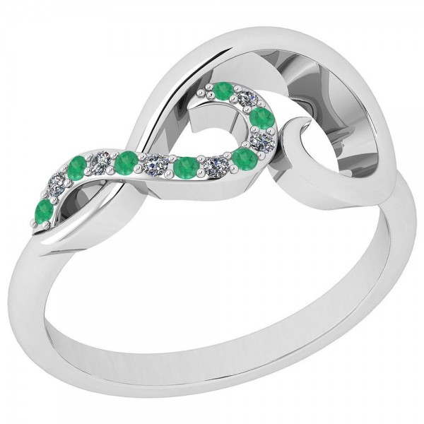 Certified 0.10 Ctw Emerald And Diamond SI2/I1 Eter...