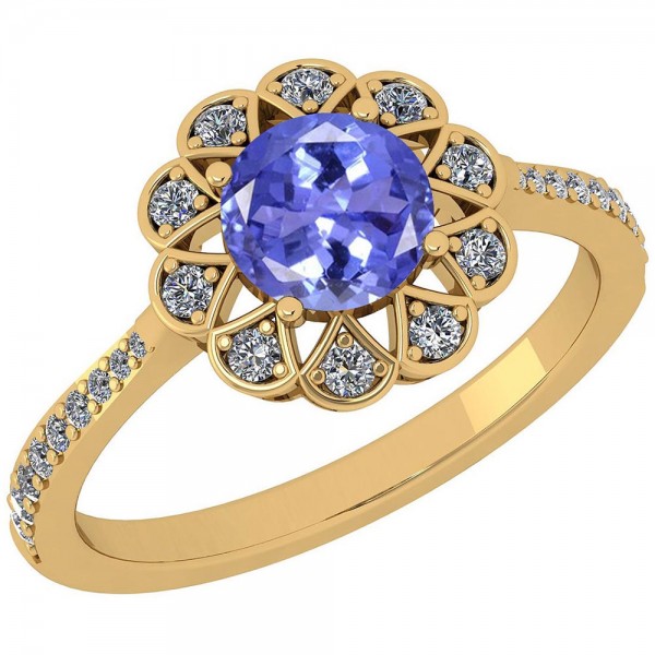 Certified 1.26 Ctw Tanzanite And Diamond SI2/I1 14...