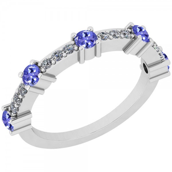 Certified 0.59 Ctw Tanzanite And Diamond SI2/I1 14...