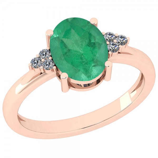 Certified 2.15 Ctw Emerald And Diamond SI2/I1 14K ...
