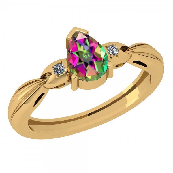 Certified 0.77 Ctw Mystic Topaz And Diamond I1/I2 ...