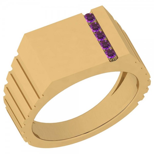 Certified 0.05 Ctw Amethyst 14K Yellow Gold Ring