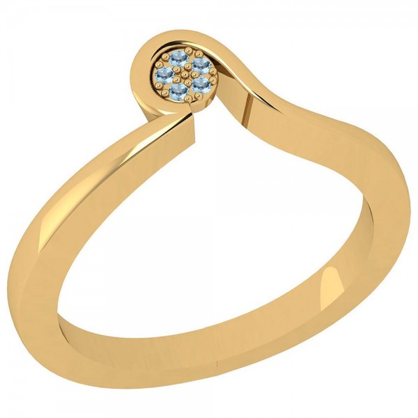 Certified 0.05 Ctw Blue Topaz 14K Yellow Gold Ring