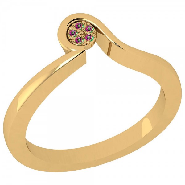 Certified 0.05 Ctw Mystic Topaz 14K Yellow Gold Ri...