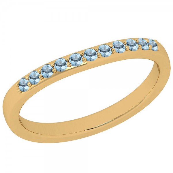 Certified 0.15 Ctw Blue Topaz 14K Yellow Gold Eter...