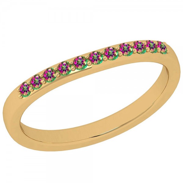 Certified 0.15 Ctw Mystic Topaz 14K Yellow Gold Et...