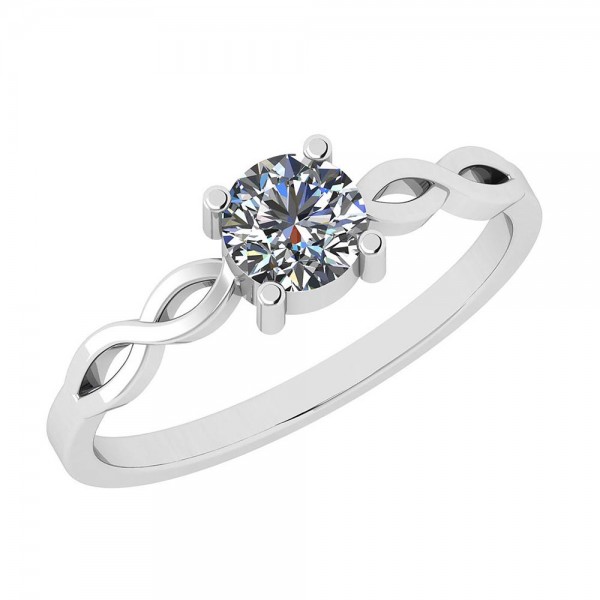 Certified 0.50 Ctw Diamond I1/I2 14K Gold Solitaire Ring