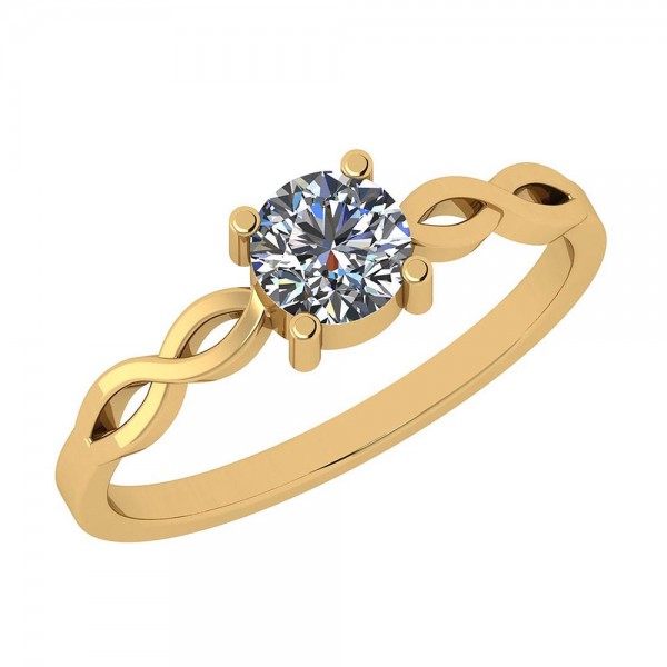 Certified 0.50 Ctw Diamond I1/I2 14K Gold Solitaire Ring