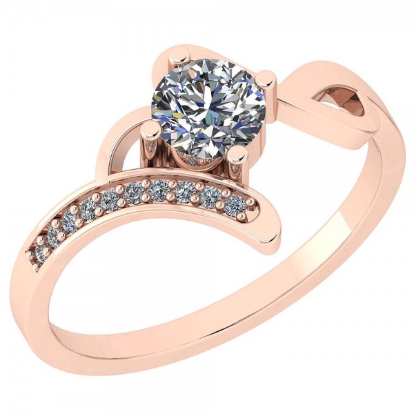 Certified 0.55 Ctw Diamond I1/I2 14K Gold Engagement Ring