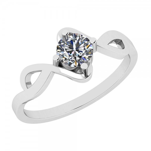 Certified 0.45 Ctw Diamond I1/I2 14K Gold Solitaire Ring