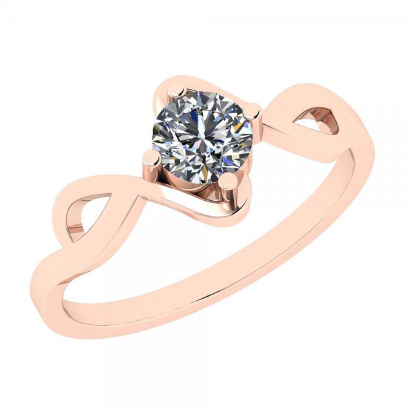 Certified 0.45 Ctw Diamond I1/I2 14K Gold Solitaire Ring