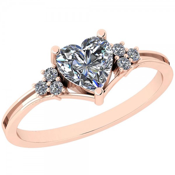 Certified 0.83 Ctw Diamond I1/I2 14K Gold Engagement Ring