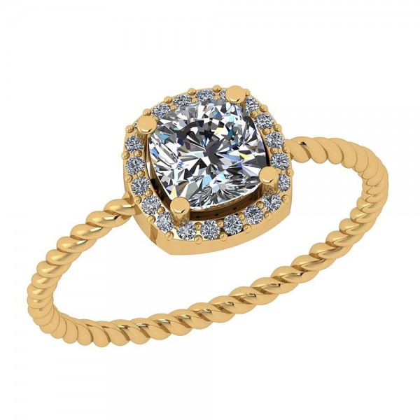 Certified 1.10 Ctw Diamond I1/I2 14K Gold Twisted Ring