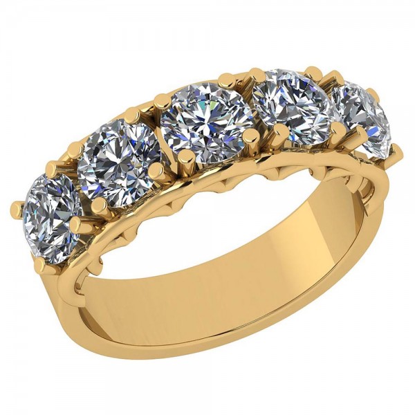Certified 2.25 Ctw Diamond I1/I2 14K Gold Eternity Ring