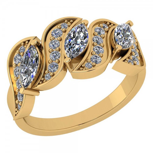 Certified 1.01 Ctw Diamond I1/I2 14K Gold Engagement Ring