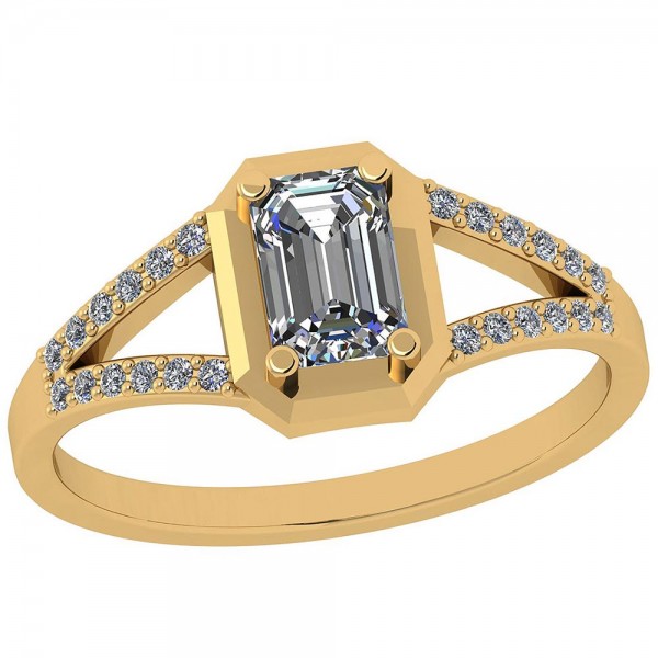 Certified 0.62 Ctw Diamond I1/I2 14K Gold Engagement Ring
