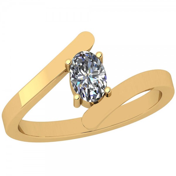 Certified 0.35 Ctw Diamond I1/I2 14K Gold Solitaire Ring