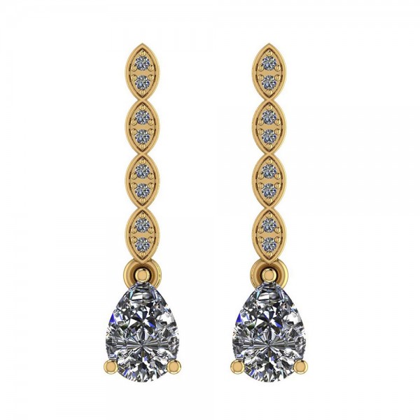 Certified 1.58 Ctw Diamond I1/I2 14K Gold Earrings