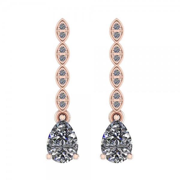 Certified 1.58 Ctw Diamond I1/I2 14K Gold Earrings