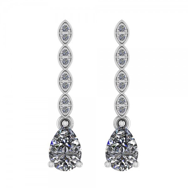 Certified 1.58 Ctw Diamond I1/I2 14K Gold Earrings